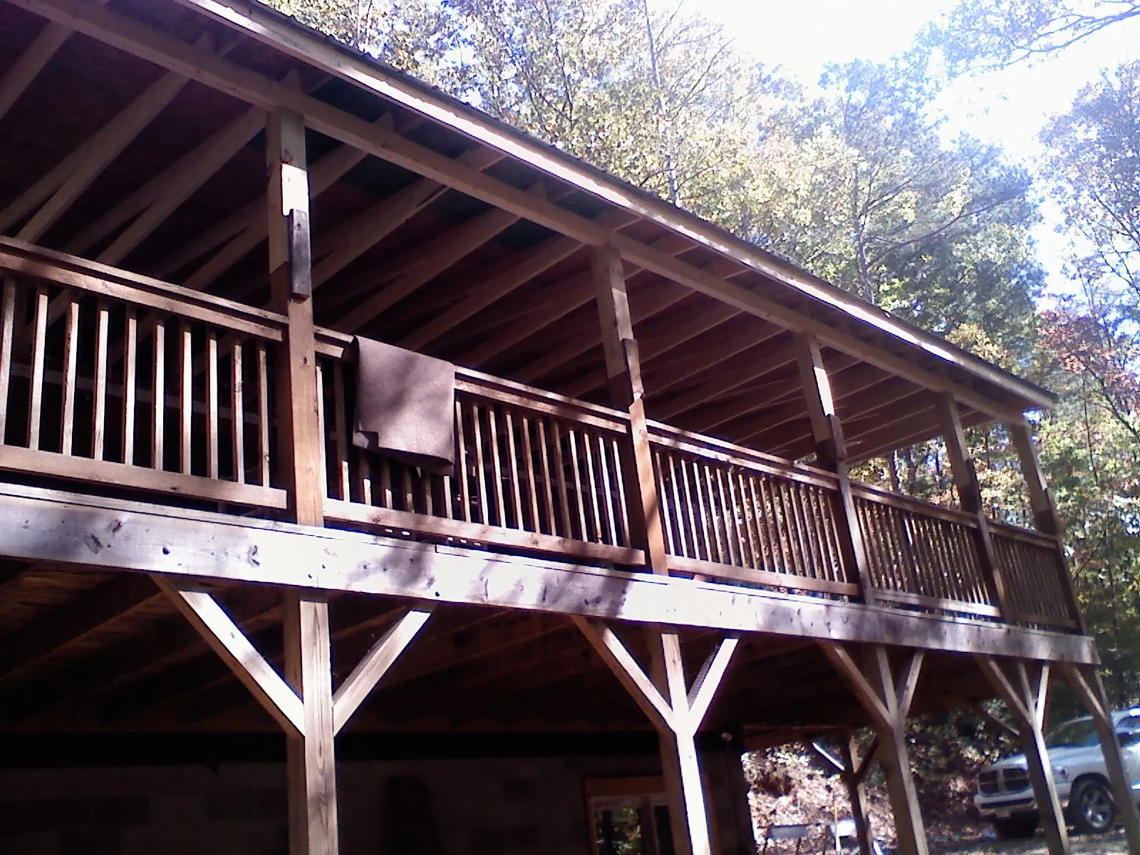 Timber framing under a new elevated porch and deck — Roof Leak Repair in Mc Dermott by Roofing Brothers